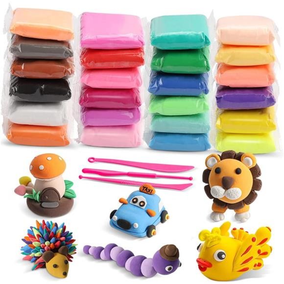 thumbnail image 2 of Air Dry Clay, 24 Colors Modeling Clay Kit With 3 Sculpting Tools, Magic 2 of 14
